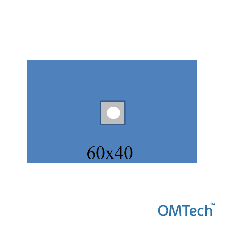 Покриття операційне OMTech™ для офтальмології №1 60см х 40см з адгезивним операційним отвором діаметром 6 см (СМС - 35 г/м2), стерильне